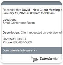 Send reminders for calendar events